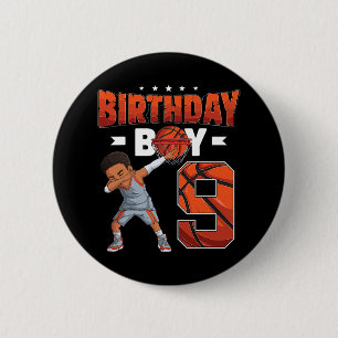 Dabbing Bysketbyll Player 9 Years Old Boy 9th Birt 2 Inch Round Button