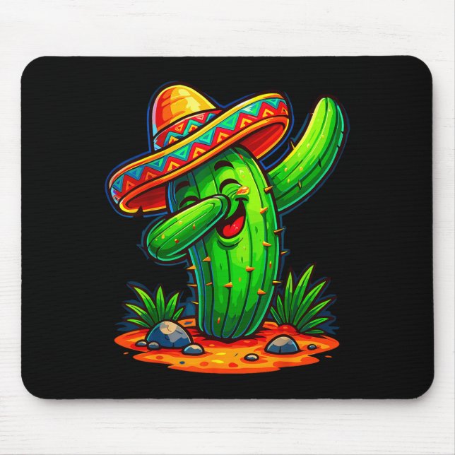 Dabbing cactus cinco de mayo mexican  mouse pad (Front)
