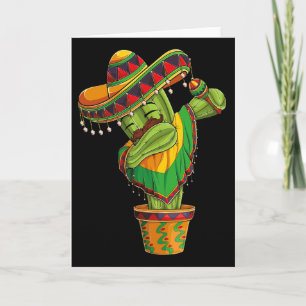Dabbing Cactus Cinco De Mayo Mexican Poncho Boys K Card