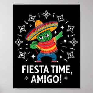 Dabbing cactus funny cinco de mayo boys kids men poster