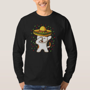 Dabbing Cat dancing with Mexican sombrero Viva Mex T-Shirt