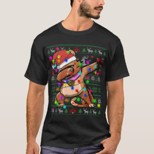 Dabbing Cat Fairy Lights Ugly Christmas Sweater Co