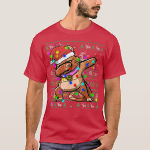 Dabbing Cat Fairy Lights Ugly Christmas Sweater Co