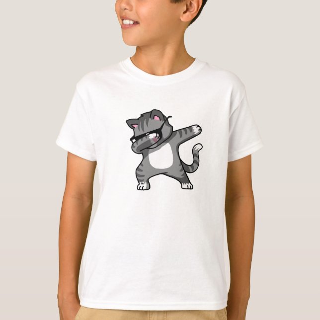 Dabbing Cat Funny Shirt Dab Hip Hop  T-Shirt (Front)