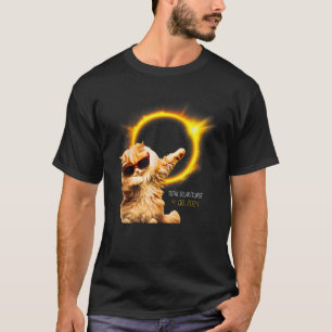 Dabbing Cat Total Solar Eclipse America April 04 0 T-Shirt