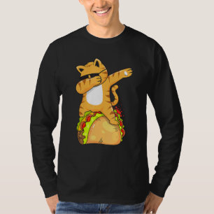 Dabbing Cat With Sunglass Riding A Taco T-Shirt
