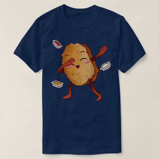 Dabbing Chicken Nugget T-Shirt (Design Front)