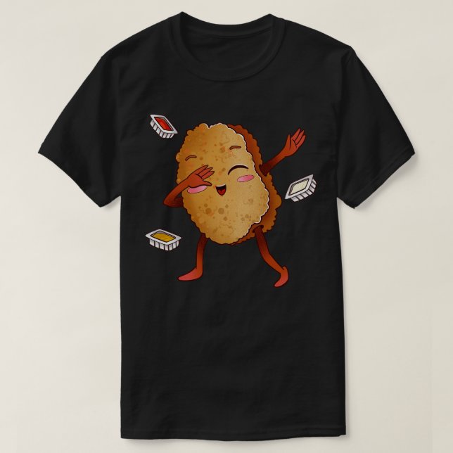 Dabbing Chicken Nugget T-Shirt (Design Front)