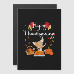 Dabbing Chihuahua DogTurkey Happy Thanksgiving Magnetic Invitation