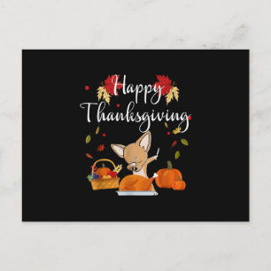 Dabbing Chihuahua DogTurkey Happy Thanksgiving Postcard