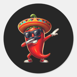 Dabbing Chili Cinco De Mayo Mexican Food For Men W Classic Round Sticker