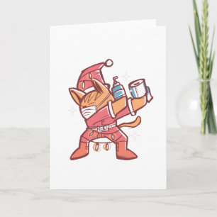 DABBING CHRISTMAS CAT CARD
