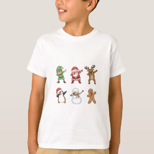 Dabbing Christmas Santa Penguin Rudolph Snowman T-Shirt