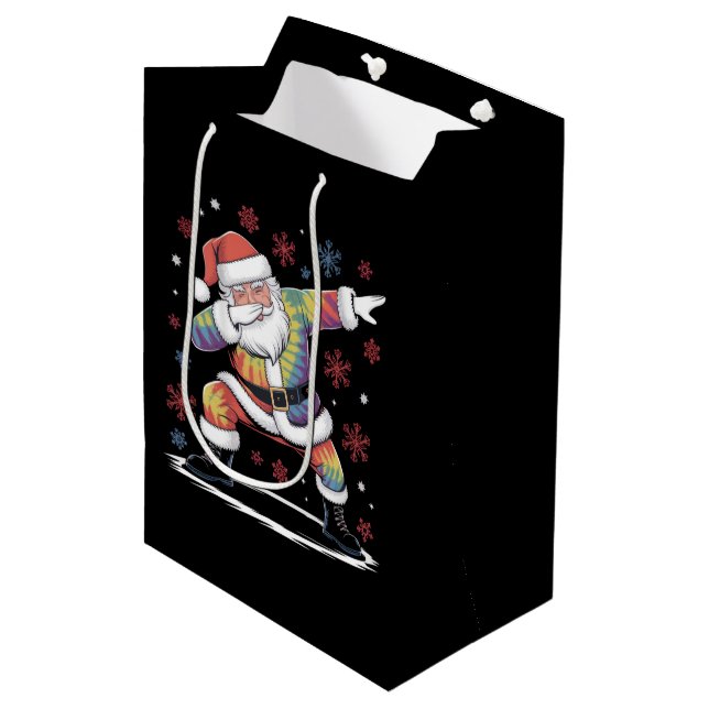 Dabbing Christmas Santa Ugly Christmas Xmas Medium Gift Bag (Front Angled)