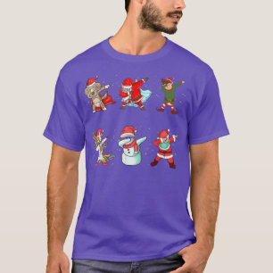 Dabbing Christmas Santa Unicorn Elf Snowman Dog Ma T-Shirt