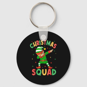 Dabbing Christmas Squad Santa Elf Family Matching  Keychain