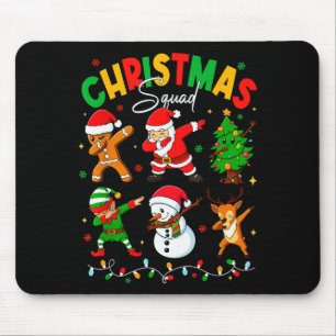 Dabbing Christmas Squad Santa Elf Family Matching Mouse Pad