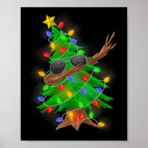 Dabbing Christmas Tree For Boys Girls Men Xmas Dab Poster