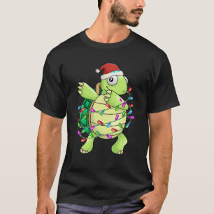 Dabbing Christmas Turtle Dabbing w Santa Hat Xmas  T-Shirt
