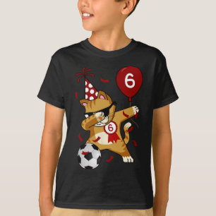 Dabbing Cool Cat Soccer Footll 5th Birthday  T-Shirt