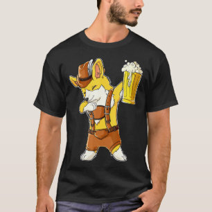 Dabbing Corgi Oktoberfest Lederhosen Men Prost Bee T-Shirt