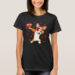 Dabbing Corgi Sunglasses Valentines Day Dog   Kids T-Shirt