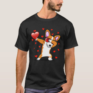 Dabbing Corgi Sunglasses Valentines Day Dog   Kids T-Shirt