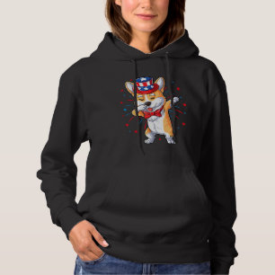 Dabbing Corgi Th Of July Usa American Flag Hoodie