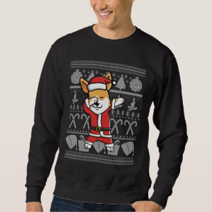 Dabbing Corgi Ugly Christmas Sweater Graphic