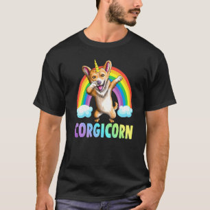 Dabbing Corgicorn Corgi Unicorn Cute Weiner Rainbo T-Shirt