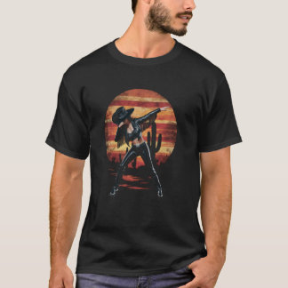 Dabbing Cowgirl Sunset Western Cactus Desert Shirt