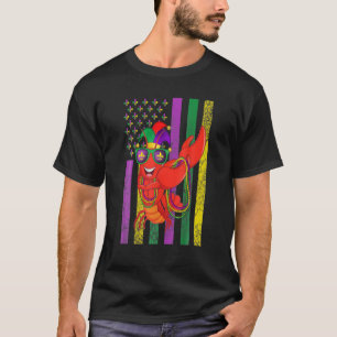 Dabbing Crawfish Mask Mardi Gras Celebration Ameri T-Shirt