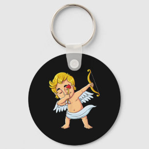 Dabbing Cupid Valentines Day Fun Boys Girls Kids Keychain
