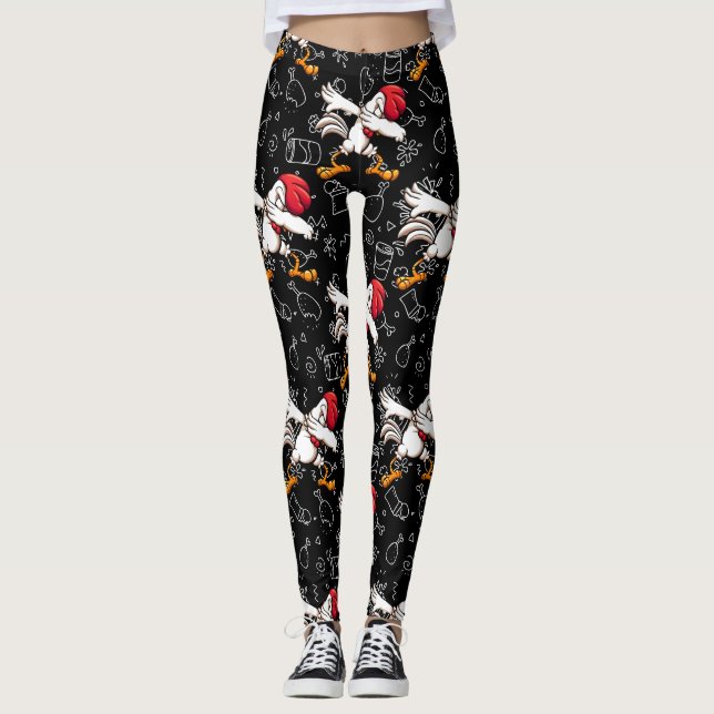 dabbing dab chicken leggings (Front)