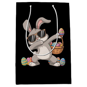 Dabbing Dab Rabbit Bunny Easter Eggs Basket Medium Gift Bag