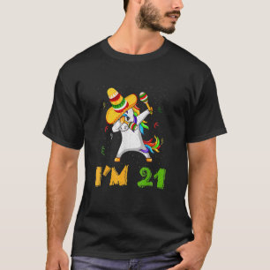 Dabbing Dab Unicorn Age 21 Years Birth Born Cinco T-Shirt