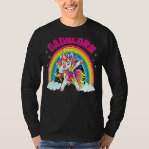 Dabbing Dadacorn Unicorn Dad Father Day T-Shirt