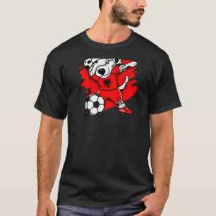Dabbing Dalmatian Albania Soccer Fans Jersey Footb T-Shirt
