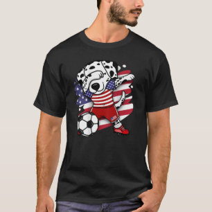 Dabbing Dalmatian America Soccer Fans Jersey USA F T-Shirt