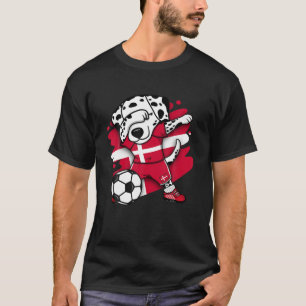 Dabbing Dalmatian Denmark Soccer Fans Jersey Footb T-Shirt