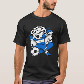 Dabbing Dalmatian Dog Nicaragua Soccer Fans Jersey T-Shirt