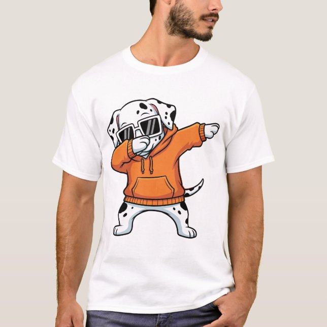 Dabbing Dalmatian Funny Cute Dab Dance T-Shirt (Front)
