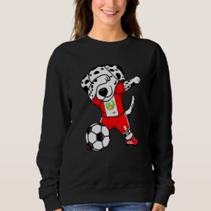 Dabbing Dalmatian Peru Soccer Fans Jersey Peruvian Sweatshirt