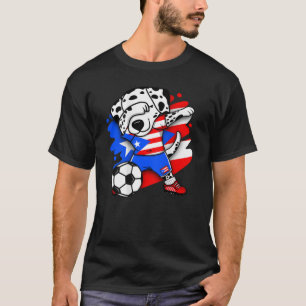 Dabbing Dalmatian Puerto Rico Soccer Fans Jersey F T-Shirt