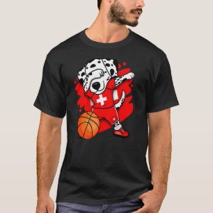 Dabbing Dalmatian Switzerland Basketball Jersey Bb T-Shirt