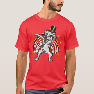 Dabbing Dalmatian Thanksgiving Day Dog Pilgrim Boy T-Shirt