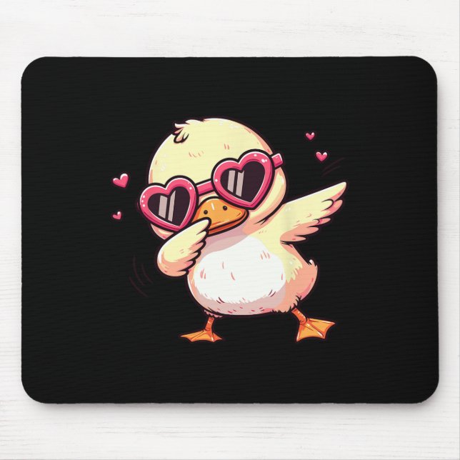 Dabbing Dance Duck Heart Sungles  Mouse Pad (Front)