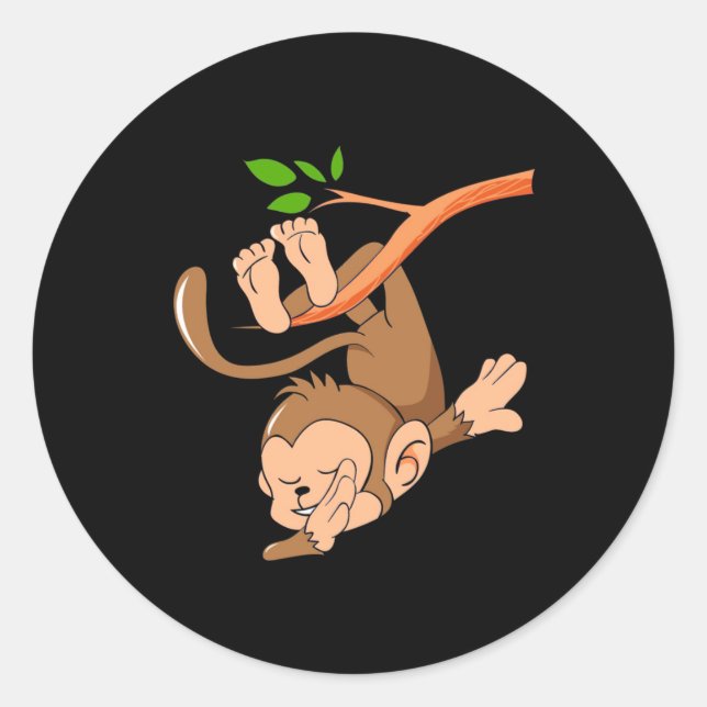 Dabbing Dance Monkey Classic Round Sticker (Front)