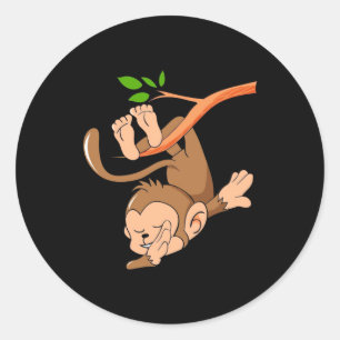 Dabbing Dance Monkey Classic Round Sticker