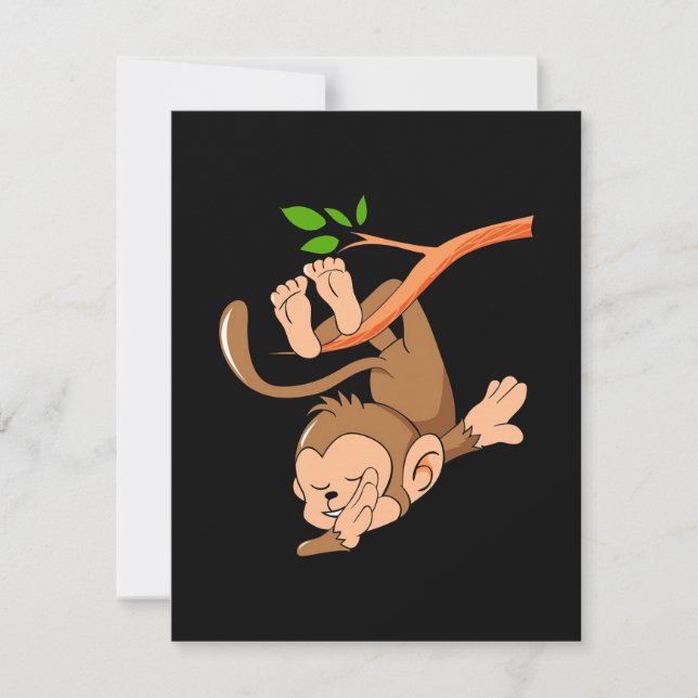 Dabbing Dance Monkey Thank You Card (Front)